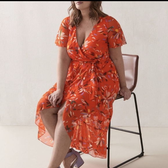 Addition Elle Faux Wrap Dress - Picture 2 of 5